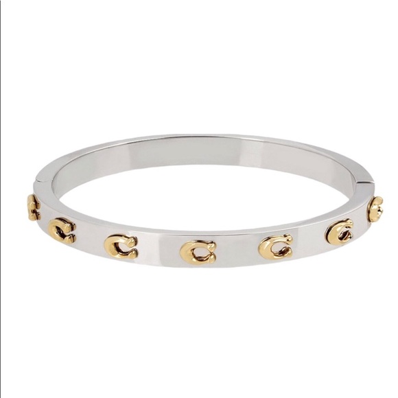 NWT COACH Signature C Hinged Bracelet